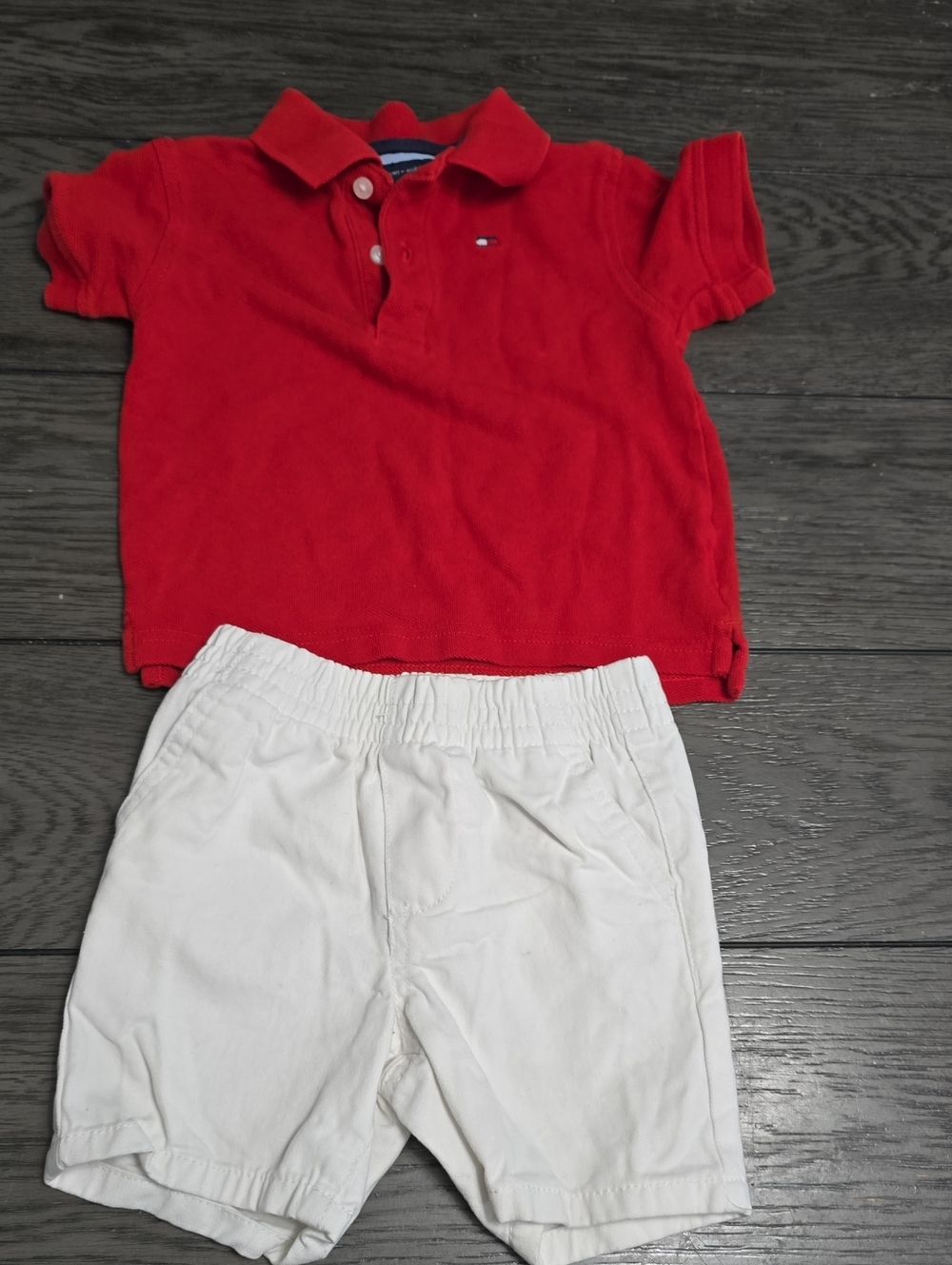 Tommy Hilfiger Red Polo with White Shorts - Kids